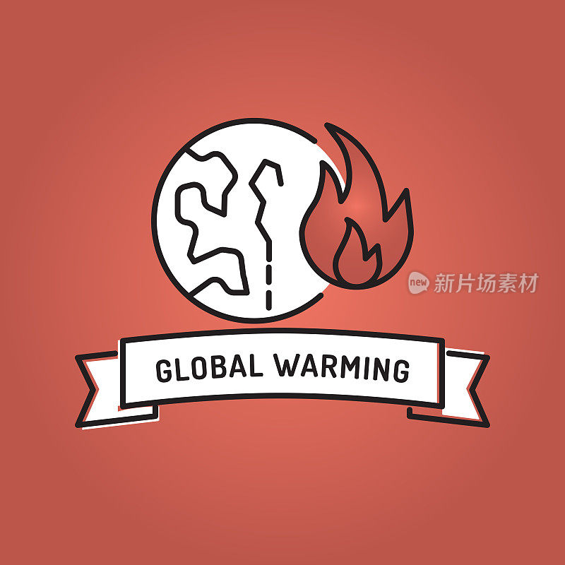 GLOBAL WARMING LINE ICON SET